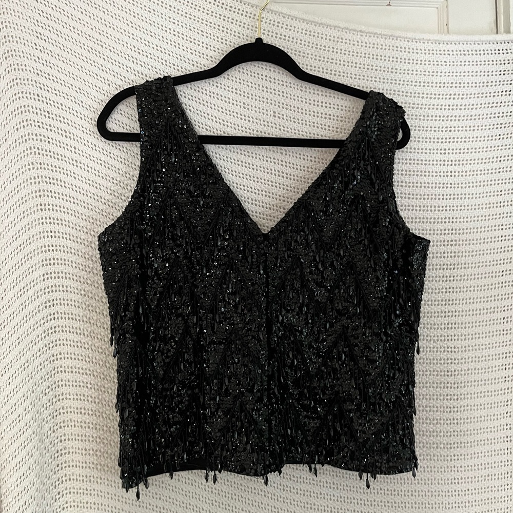 ⚡️🖤DRIPPING BEADED ZIP TOP🖤⚡️